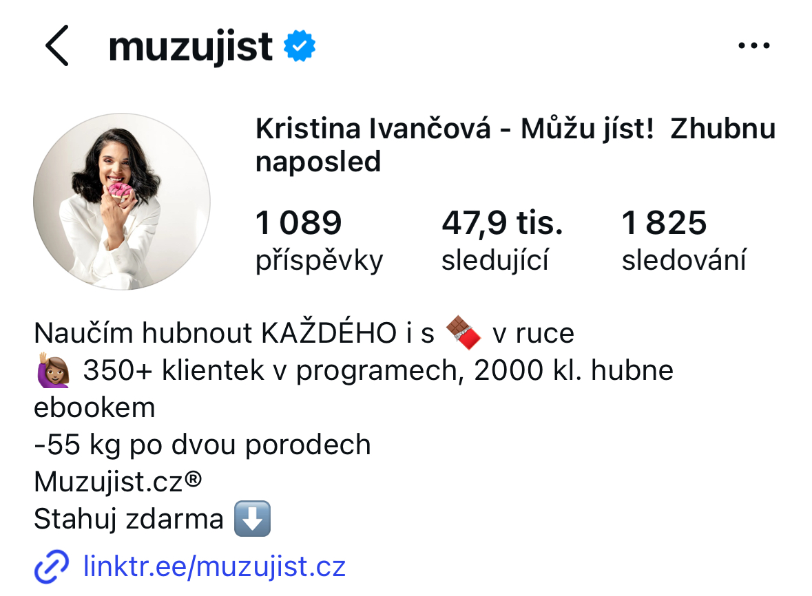 Kristina Ivančová / Můžu jíst Akademie – náhled profilu 2