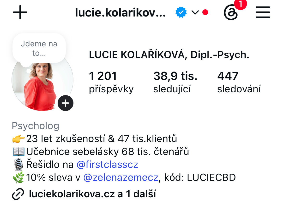Lucie Kolaříková – náhled profilu 1